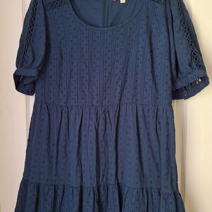 LOFT Blue Textured Dress